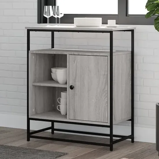 Ambon Sideboard with 1 Door - Grey, Engineered Wood