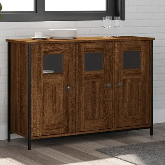 Ambon Sideboard with 3 Doors - Brown, Engineered Wood