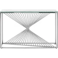 Amelia Console Table - Clear Glass, Silver Metal