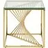 Amelia End Table - Clear Glass, Gold Metal