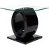 Amelia Side Table - Clear Glass, Black Base