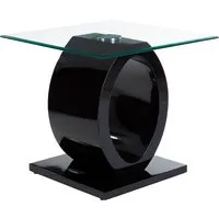 Amelia Side Table - Clear Glass, Black High Gloss alternate view