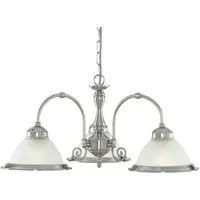 American Diner 3 Light Ceiling Pendant - Satin Silver