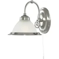 American Diner Wall Light - Satin Silver, Steel