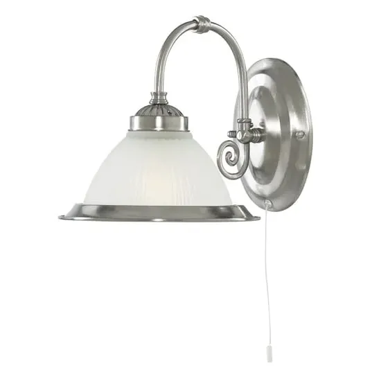 American Diner Wall Light - Satin Silver, Steel