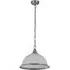 American Glass Diner 3 Light Pendant Light - White, Silver