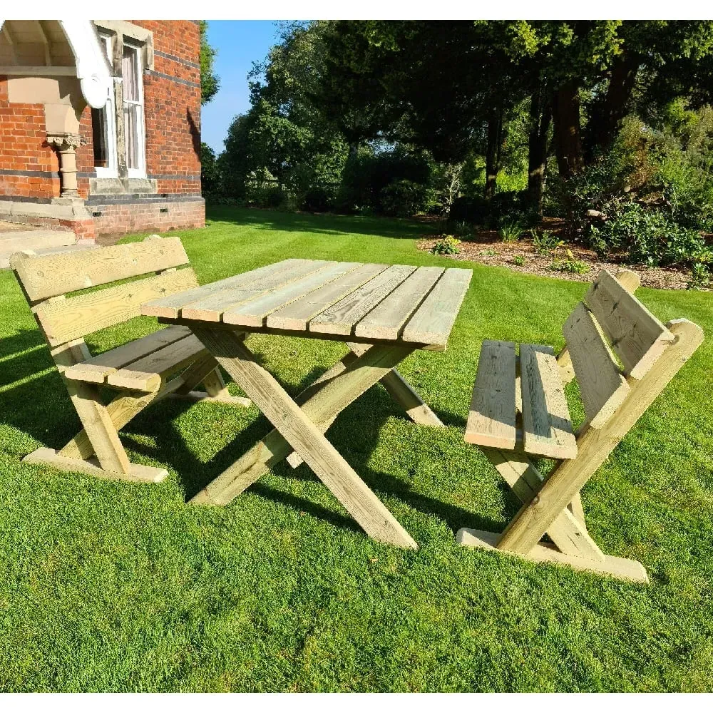 Amersham 4 Seater Garden Dining Set - Natural, Wood