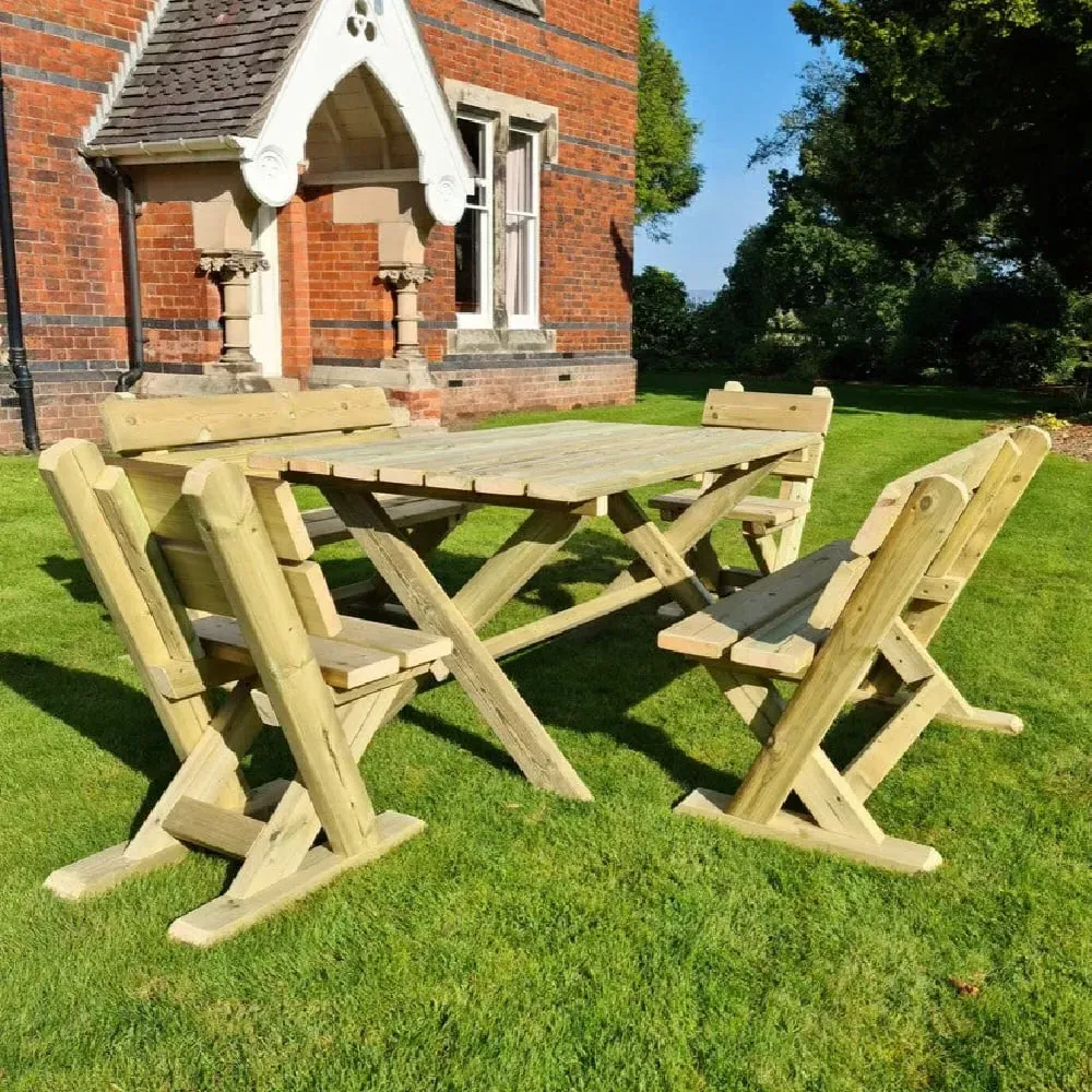 Amersham 6 Seater Garden Dining Set - Natural, Wood