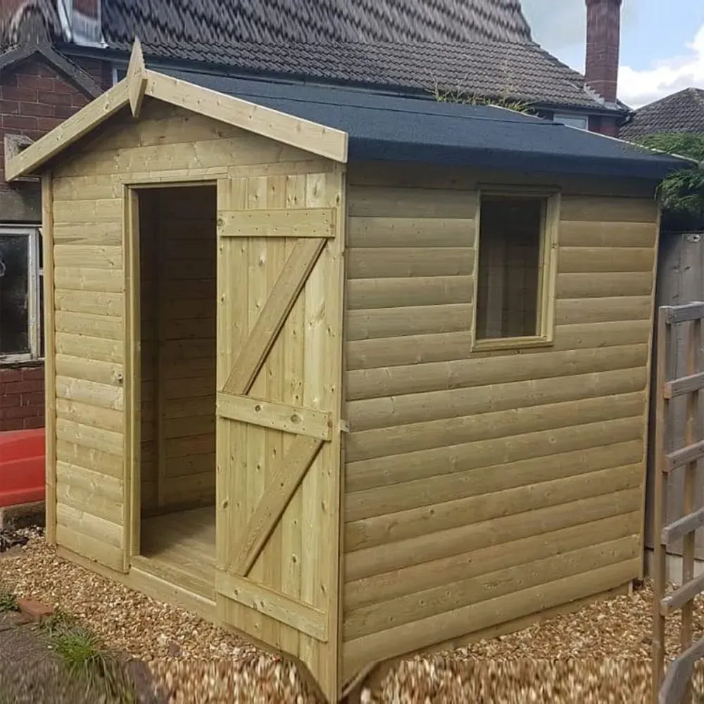 Amersham 8x6ft Apex Garden Shed - Natural, Wood product
