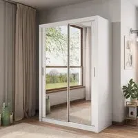 Ames 2-Door Mirrored Wardrobe - White