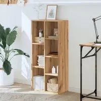 Ames 7 Compartment Bookcase - Oak, Engineered Wood