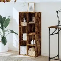 Ames 7 Compartment Bookcase - Smoked Oak, Engineered Wood