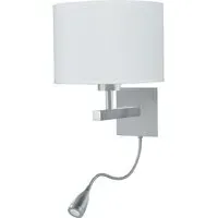 Ames LED Dual Arm Wall Light - White, Silver