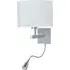 Ames LED Dual Arm Wall Light - White, Silver