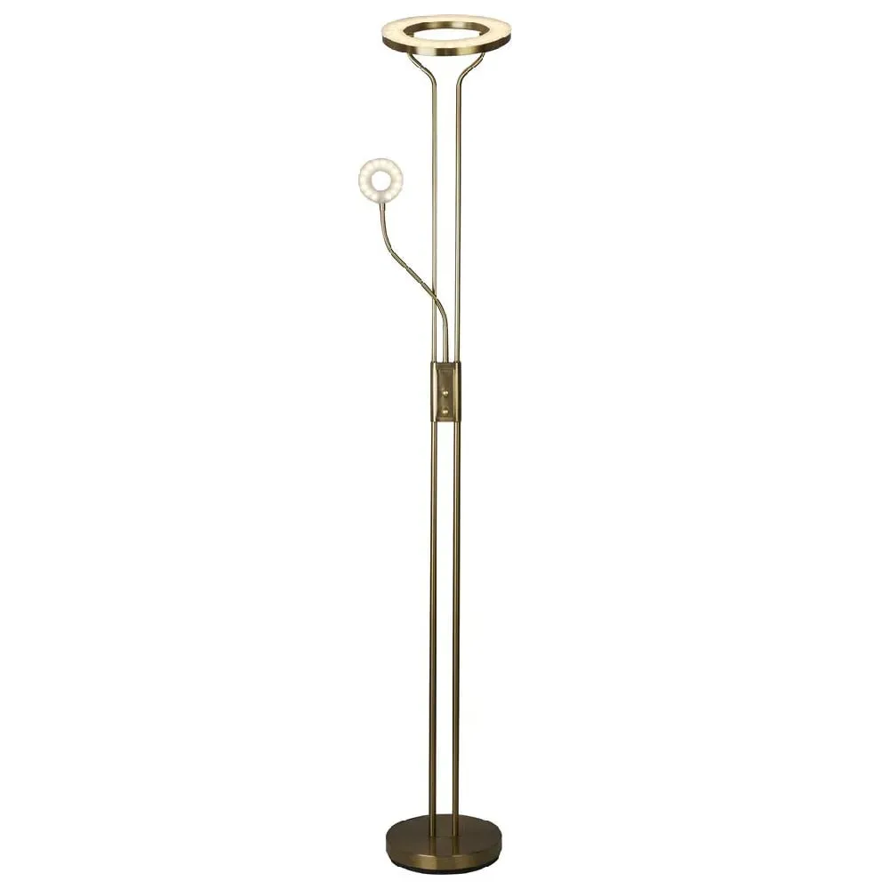 Ames LED Mother And Child Floor Lamp - Satin Brass, Metal