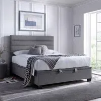 Ames Super King Ottoman Bed with Storage - Marbella Grey, Fabric