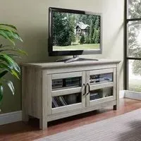 Ames TV Stand with 2 Doors - White, Oak