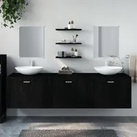 Amherst 6 Piece Bathroom Furniture Set - Black, Engineered Wood alternate view