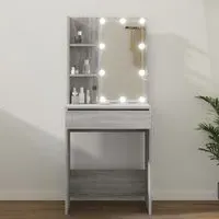 Amherst Dressing Table with LED Lights - Grey Sonoma