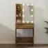 Amherst Dressing Table with LED Lights - Smoked Oak