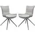 Amherst Swivel Dining Chairs Pair - Light Grey, Fabric