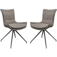 Amherst Swivel Dining Chairs Pair - Mink, Fabric