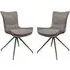 Amherst Swivel Dining Chairs Pair - Mink, Fabric
