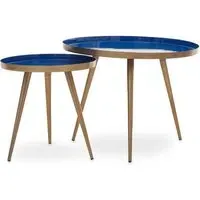Amiga Nest of 2 Tables - Blue, Metal