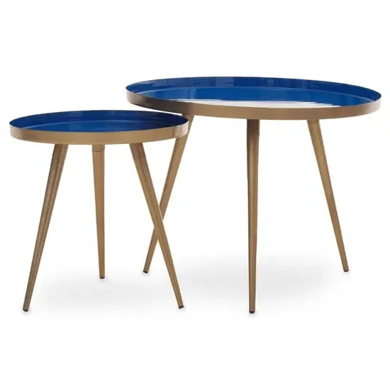 Amiga Nest of 2 Tables - Blue, Metal image