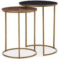 Amiga Nest of 2 Tables - Gold, Metal
