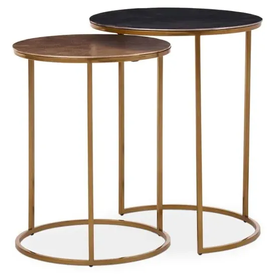 Amiga Nest of 2 Tables - Gold, Metal image