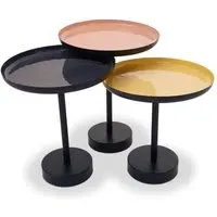 Amiga Nest of 3 Tables - Gold, Metal