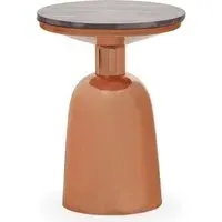 Amiga Round Side Table - Black, Marble