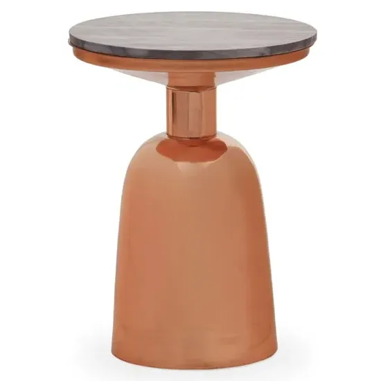 Amiga Round Side Table - Black, Marble image