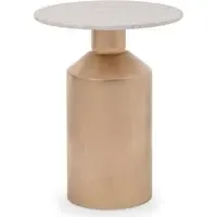 Amiga Round Side Table - Gold, Carrara Marble