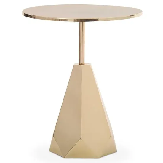 Amiga Round Side Table - Gold, Metal