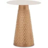 Amiga Round Side Table - White, Metal