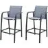 Ammy Bar Chairs with Steel Frame - Grey, Textilene