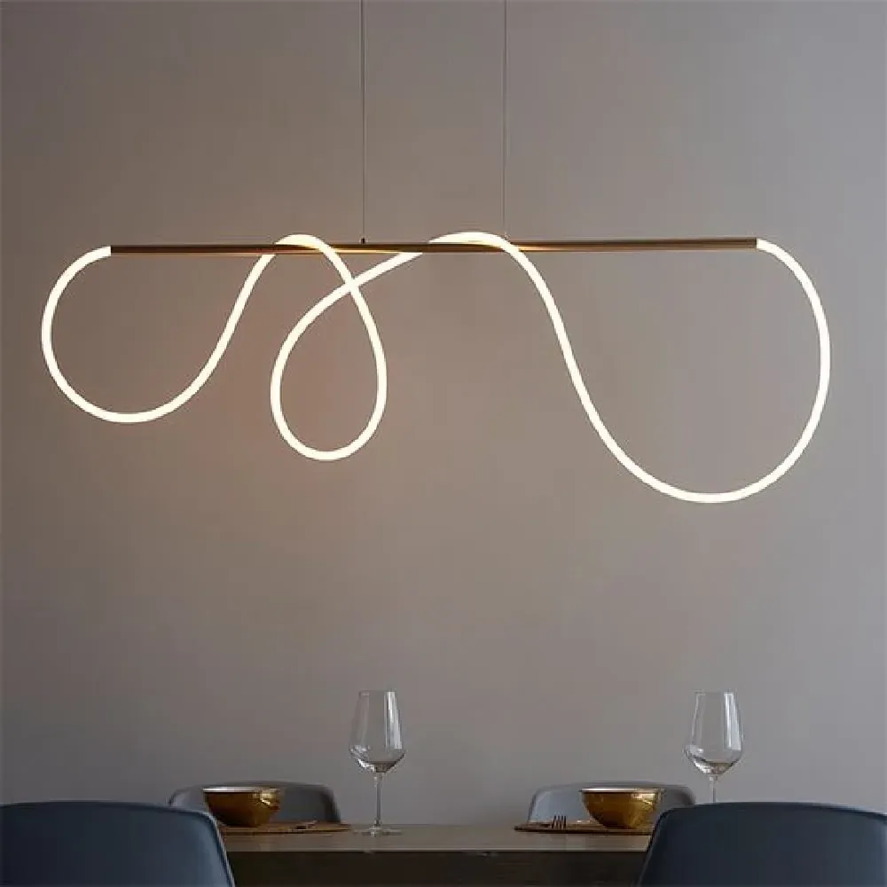 Amqui LED Silicone Tube Pendant Ceiling Light - Gold image