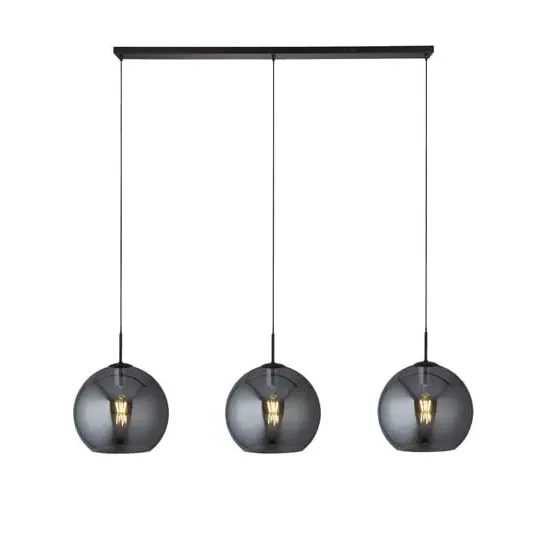 Amsterdam Bar 3-Light Pendant - Black, Glass