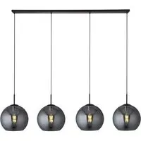 Amsterdam Bar 4-Light Pendant - Black, Glass