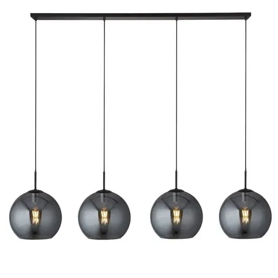 Amsterdam Bar 4-Light Pendant - Black, Glass