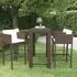 Amy Large Bar Table with 4 Avyanna Chairs - Brown, PE Rattan