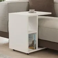 Amy Side Table - White, Melamine Coated Particle Board alternate view