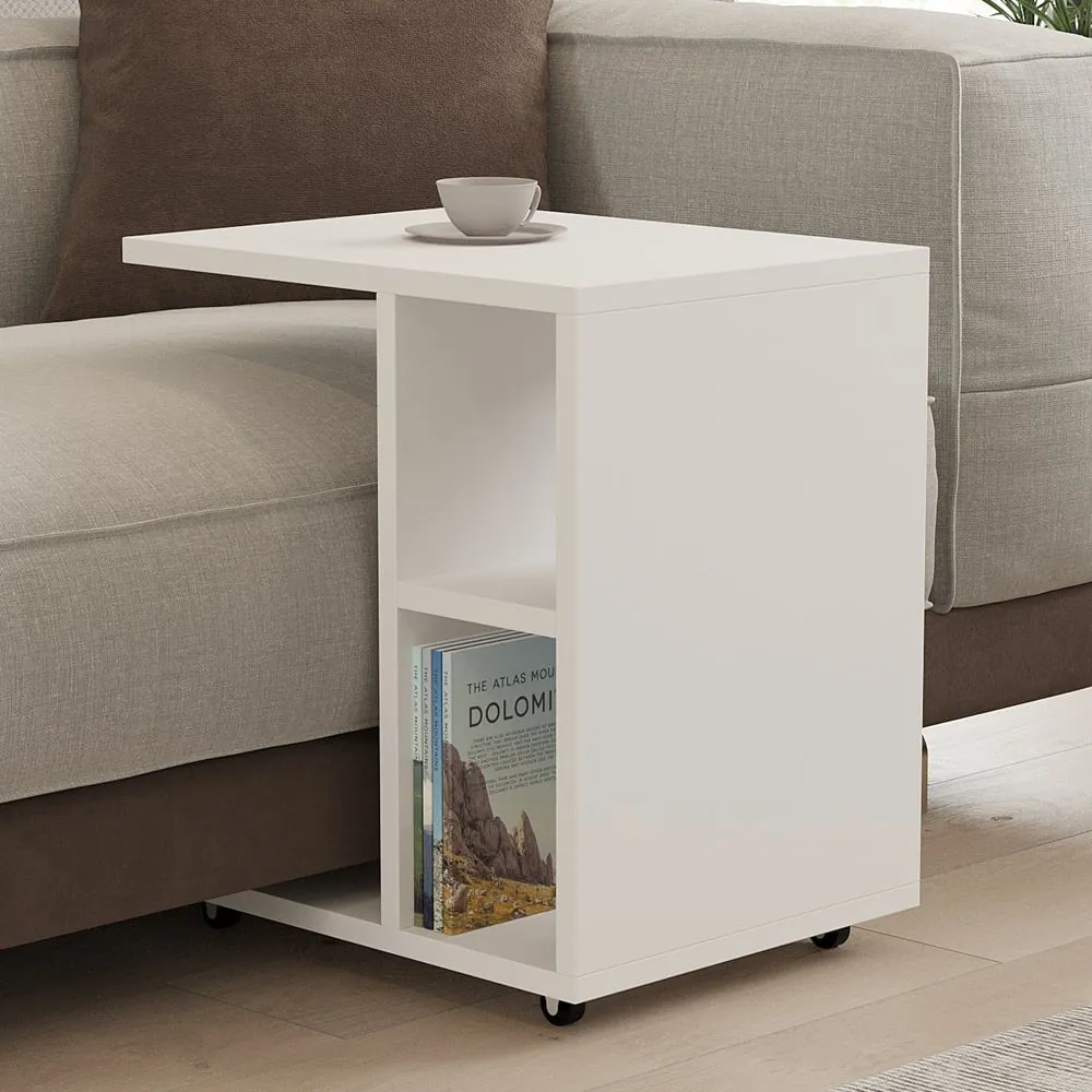 Amy Side Table - White, Melamine Coated Particle Board product