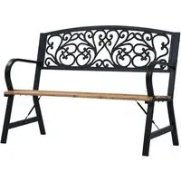 Amyra Garden Bench - Black, Wood