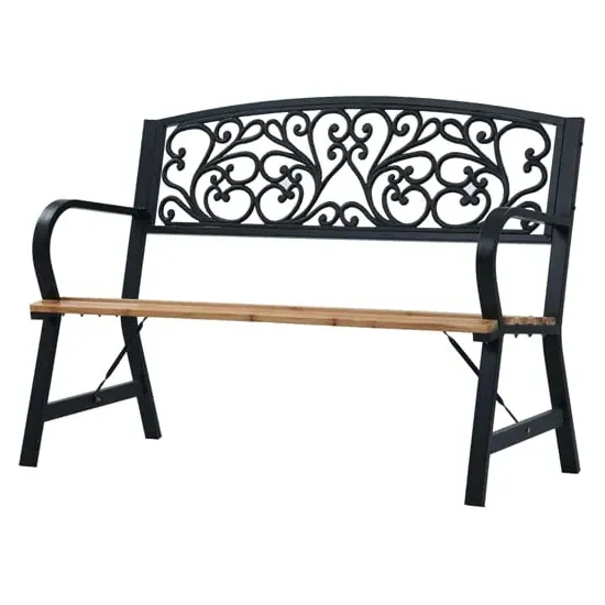 Amyra Garden Bench - Black, Wood