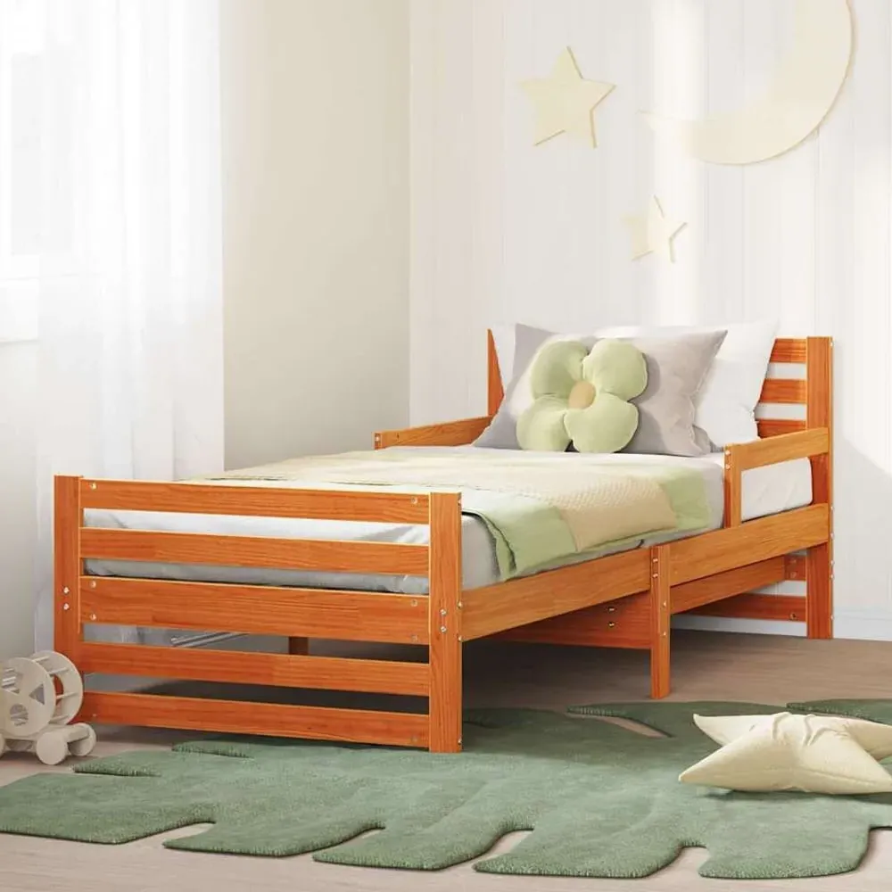 Anaheim Extendable Kids Bed Frame - Brown, Pine Wood