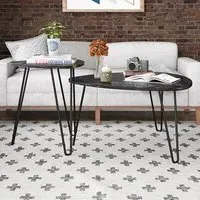 Anaheim Nest of 2 Tables - Black Marble Effect