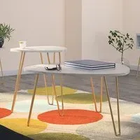 Anaheim Nest of 2 Tables - White Marble Effect